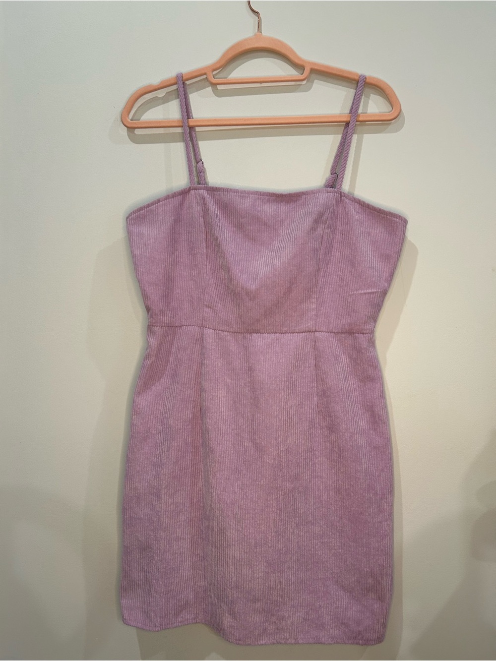Nasty Gal Pastel Lilac Corduroy Mini Dress